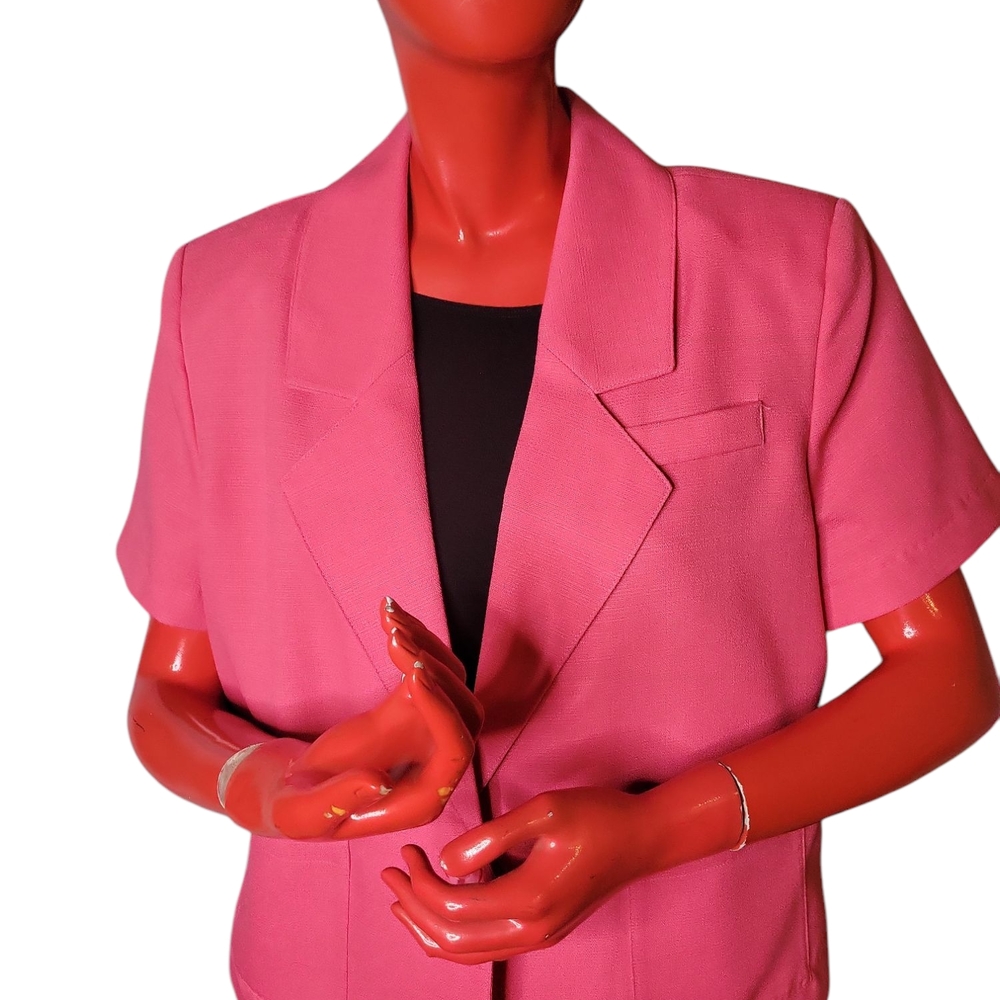 Women's Pink Short Sleeve Blazer